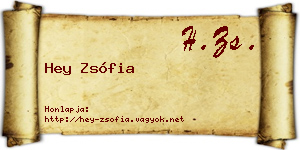 Hey Zsófia névjegykártya