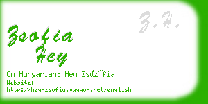 zsofia hey business card